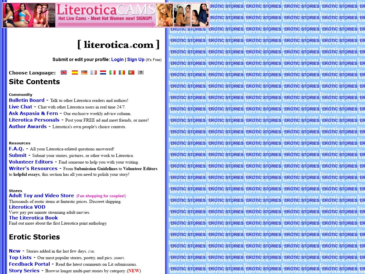 Literotica.com/stories/ is a free website featuring hundreds of thousands o...